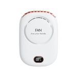 Mini Hanging Neck Fan Portable Sports Bladeless Fan USB Rechargeable Hanging Waist 3 Speed Adjustable Power Display Small Fan