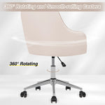 LinkMejor Velvet Office Chair Cute Vanity Chair with Wheels for Bedroom Upholstered Task Chair for Home Office