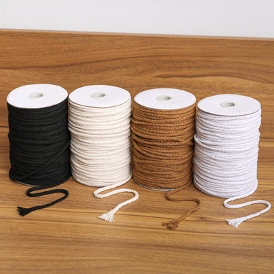 5MM 8-strand 100M Per Roll Cotton Rope Natural Cotton Twisted Macrame Rope String DIY Craft Knitting Making Macrame Cord