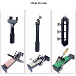 Aluminum Knife Sharpening Frame Fixed Angle Grinder 4 Angle Woodworking Carving Chisel Grinding Fixture for Scissors Planer Chisel Professional Whetstone Grinder with Non-Electric Manual Operation