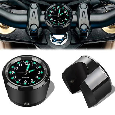 7/8" Motorcycle Clock Dustproof Quartz Clock Aluminum Alloy Handlebar Motorcycle Waterproof Timetable Universal Clock Handlebar Watch