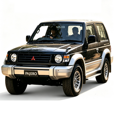 LinkMejor 1297 PRO RTR 1/14 2.4G 4WD Brushless RC Car Official Licensed for Mitsubishi Pajero V24WG 1992 Two Speed Metal Drive Shaft Oil Shocks Full Proportional Off-Road Climbing Truck Vehicles Models Toys
