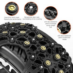 2pcs Full Cover Tire Snow Chains Anti-Slip Sand Muddy Roads with Quenched Steel Studs Winter Safety Emergency Necessities For Cars SUV Truck ATV Motorcycle