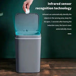 LinkMejor 16L Smart Induction Touchless Trash Can Waste Bin With Motion Sensor and Rechargeable Battery For Kitchen Bedroom Bathroom Office