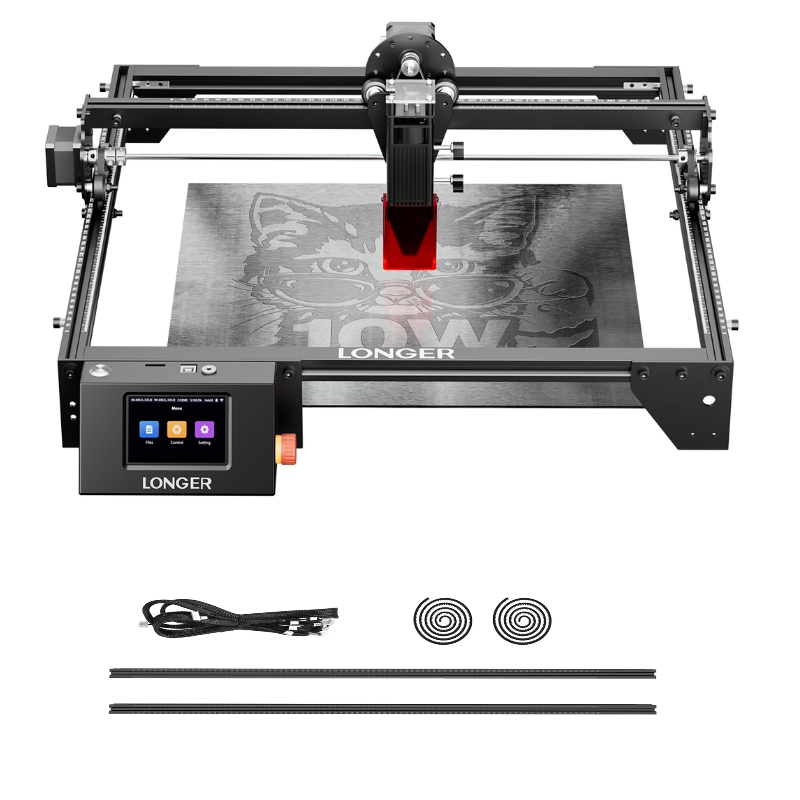 [EU/US Direct] LONGER RAY5 10W Laser Engraver Newly Upgraded Version 24000mm/min Engraving Speed 0.06x0.06mm Laser Spot 3.5 inch Touch Screen 400x400mm Working Area+RAY5 Extension Kit