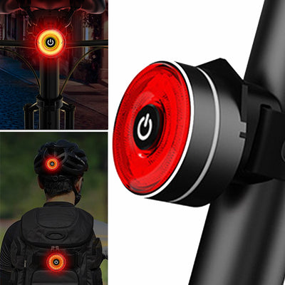 LinkMejor Smart Brake Sensing Bike Taillight 4 Light Modes Type-C Rechargeable Waterproof Dustproof Bicycle Rear Light for MTB Road Night Riding Safety