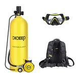LinkMejor 4L Scuba Diving Tank Set with Upgraded Pressure Gauge +Diving Vest +Snorkel Goggle Portable Oxygen Cylinder for Recreational Diving, Training Diving, Spare Cylinder Diving 40-60 Min Breathing Time, Backup Air Supply for Adults Unisex