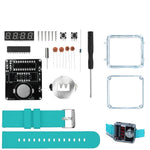T15 DIY LED Digital Watch Kit Transparent Case Silicone Strap Microcontroller Clear Display Accessories for Soldering Practice