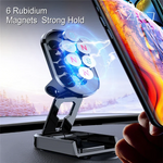 Universal Car Magnetic Mobile Phone Holder Metal Folding Car Mount Magnetic 360° Adjustable Rotating Phone Mount Height Adjustable Positioning Rotating