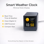 GeekMagic Spanish Language Wifi Weather Album Simple Digital Clock with Full Color LCD Screen 3-Day Weather Forecast Temperature Display Digital Photo Album USB-C