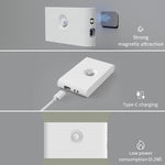 LinkMejor Induction Night Light Wireless USB Charging Human Body Induction Wall Light Bedroom Corridor Cabinet Bathroom Night Light