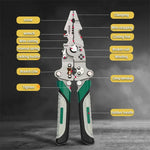 Foldable Wire Stripper Multifunctional Crimping Pliers Anti Slip Handle Metal Construction Precision Cutting Electrical Tool Adjustable Wire Diameter Scale Markings