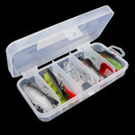 LinkMejor 5pcs Plastic Soft Bait Simulation Fishing Lures 3D Eyes Artificial Bait Swimbaits Kit Fishing Accessories
