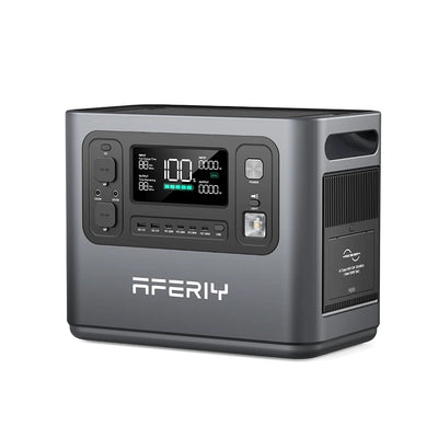 [US Direct] Aferiy P110-D 1200W 960Wh LiFePO4 Portable Power Station UPS Pure Sine Wave 14 Outputs, Fully Recharge in 1.5 Hours with LED Light Solar Generator for Outdoor Camping Home Emergency Backup Power