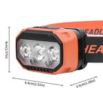 Powerful LED Sensor Headlamp USB Rechageable Headlight LED Head Light Camping Search Light with Built-in Battery Fishing Lantern