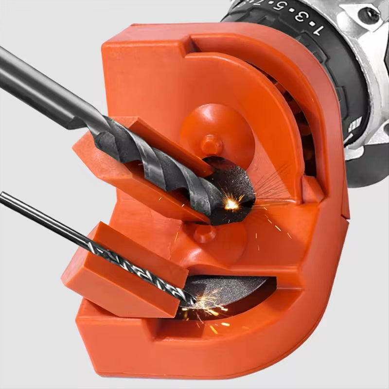 Multipurpose Drill Bit Grinding Sharpener 3 Holders 2 Wheels Steel Construction 11x6x7cm Compact Kitchen Slicers and Cutting Tools Sharpener