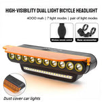 LinkMejor BG-1969 Wireless Remote Control Bicycle Headlight 120dB Horn 10 LED Waterproof Bike Light with Dust Cover