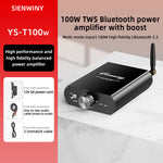 LinkMejor YS-T100w Bluetooth Power Amplifier 100W TWS Zinc Alloy Hi-Fi Audio Receiver Wireless Streaming 5.3 Frequency Range 20Hz-20KHz Lossless Playback Multiple Inputs for Home Theater