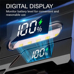 Multipurpose Dual Light Source LED Keychain Flashlight LCD Display Rotatable Pocket Work Light with Metal Clip EDC Torch for Outdoor Camping Hiking Emergency