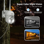Hiseeu WHD205 5MP WIFI PTZ HD Camera Full Color Night Vision Human Motion Two-Way Audio IP66 Weatherproof IP Surveillance Camera for Outdoor Security
