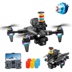 LinkMejor K22 MAX One-Key Launch Flying Disk WiFi FPV with HD Dual Camera Servo Gimbal Colorful LED Light Brushless Foldable RC Drone Quadcopter RTF