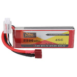 LinkMejor 7.4V 2200mAh 45C 2S LiPo Battery T Plug for Wltoys 124016 124017 RC Car