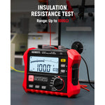 EU US Direct KAIWEETS KE1000 Insulation Resistance Tester 3MΩ to 100GΩ 750V AC 1000V DC Multimeter with DAR PI Auto Calculation for Industrial Testing
