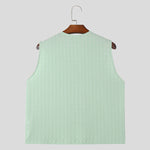 LinkMejor Mens Solid Textured V-Neck Sleeveless Tank Top Comfortable Cool Vest Top