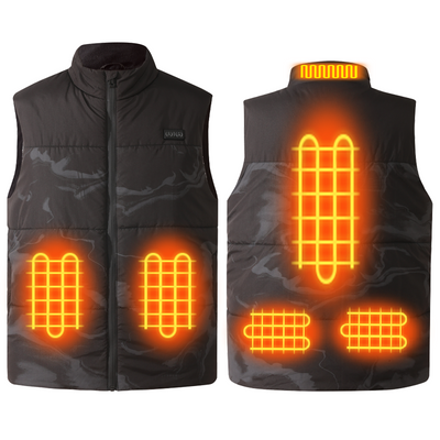 LinkMejor HV-06 Smart Heated Vest 6 Heating Zones USB Rechargeable Polyester Washable Winter Electric Heating Vest Outdoor Work Warm Clothing