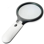 3X 45X Mini Handheld Magnifier Dual Lens 3 LED Light Magnifying Glass Effective Lens Diameter 75MM and 22MM Brightness Adjustable Great For Reading Jewelry Evaluation
