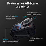 LinkMejor Osmo Action 5 Pro Action Camera With Sensor 4 Hour Extended Battery Life 360° HorizonSteady Stabilization Dual OLED High-Brightness Touchscreens