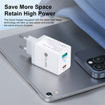 [GaN Tech] BK312 35W 2-Port USB PD Charger USB-A+USB-C PD QC3.0 PPS Fast Charging Wall Charger Adapter EU Plug for iPhone 15 14 13 for Xiaomi 14pro for Huawei Mate60 Pro for Samsung Galaxy S24