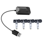 4 Wheel USB Android Car Tire Pressure Alarm System 433.92MHz TPMS Wireless Transmission Auto Security Temperature Alarm System
