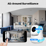 LinkMejor 3MP Tuya Smart WiFi Indoor Camera Wireless PTZ HD Night Vision Motion Detect Two-way Intercom Home Security Monitoring Works with Alexa Google Assistant