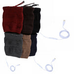LinkMejor 2 In 1 Electric Heating Hat Scarf Rechargeable Thermal Washable Hat Soft Knitted Winter Warm Scarf for Head Neck