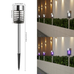 Elfeland 2 Pack Solar Mosquito Killer Lawn Light 2 in 1 UV LED Bug Zapper Auto On Off Waterproof Ground Stake Lamp with High Voltage Grid for Garden Courtyard Outdoor