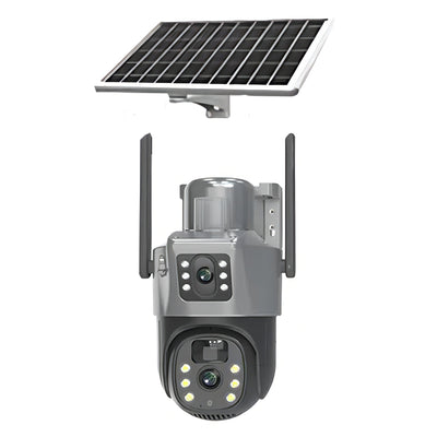 V380 4G Solar Dual-Lens Security Camera 4MP IP66 Weatherproof Two-Way Audio PTZ Control Night Vision 4G Auto Tracking