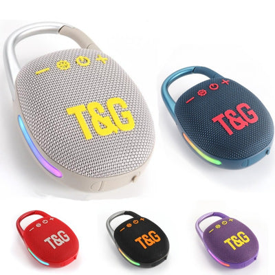 LinkMejor TG447 Portable bluetooth 5.3 Speaker Wireless Speaker Subwoofer 45mm Drivers TWS 1200mAh LED Light Support TF Card U Disk Playback FM Radio Loudspeakers