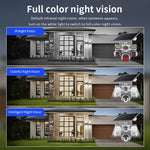 V380 8MP 8X Digital Zoom 4-Lens Solar Security Camera Wireless Outdoor WiFi/4G PTZ Night Vision Motion Two Way Audio Weatherproof Battery Powered Home Surveillance System