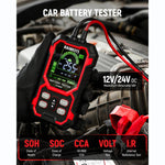 EU US Direct KAIWEETS KVB02 Car Battery Tester 12V 24V Load Tester with 2.68 Inch LCD Accurate Results Reverse Polarity Protection for Standard AGM GEL EFB Batteries