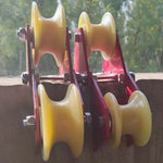 Versatile Foldable Pulley Manual Pulley Bend-Friendly High-Altitude Work Material Lifting Rope Tensioning Heavy Loads Steel Nylon Anti-Slip Design Compact Easy Storage