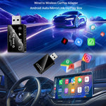 LinkMejor Q1BP 4-in-1 Wireless CarPlay Android Auto MirrorLink AirPIay Adapter Convert Wired to Wireless USB Plug and Play BT5.0