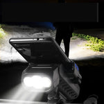 3 in 1 500LM Brightness Bike Headlight 3000mAh Battery IPX6 Waterproof 3 Light Modes 120° Rotation Phone Holder with 120dB Horn for Night Cycling