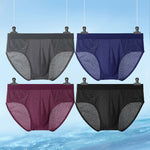 4 Pack Men's Bamboo Mesh Briefs Underwear Breathable Hombre Hole Large Size Panties Male Shorts Lingerie Underpants