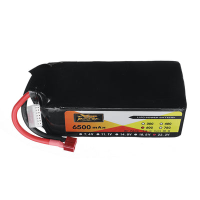 LinkMejor Power 22.2V 6500mAh 60C 6S LiPo Battery T Plug for RC Car