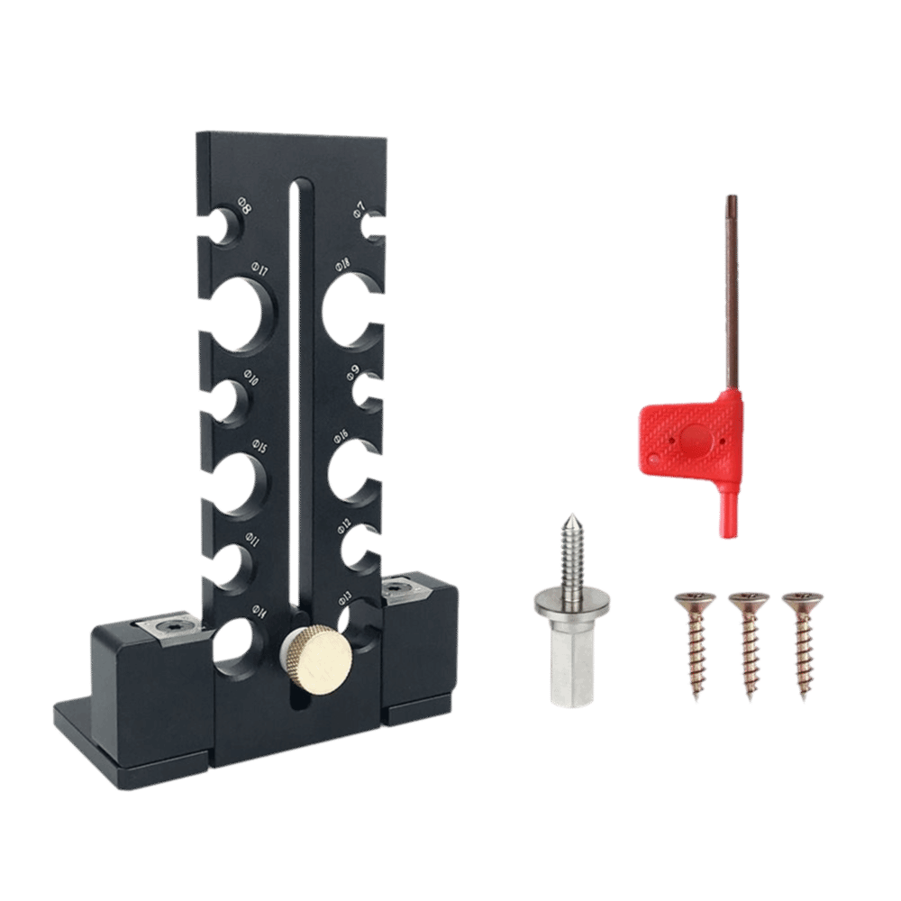 Woodworking Adjustable Dowel Maker Jig 7mm-18mm Carbide Blade Double-edged Cutting Aluminum Alloy Electric Drill Milling Tool
