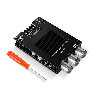 LinkMejor 150Wx2 TDA7498E Stereo Treble Bass Adjustment bluetooth 5.0 Audio Power Amplifier Board Module Dual Channel Heat Sink APP Control