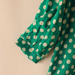 LinkMejor Women Summer Casual 3/4 Sleeve Blouses O Neck Polka Dot Loose Ladylike Shirt Top