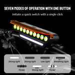 LinkMejor BG-1969 Wireless Remote Control Bicycle Headlight 120dB Horn 10 LED Waterproof Bike Light with Dust Cover