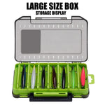 LinkMejor 12/14 Compartments Double Sided Fishing Tackle Box Y-slot Fishing Gear Organizer Fishing Tool Storage Case